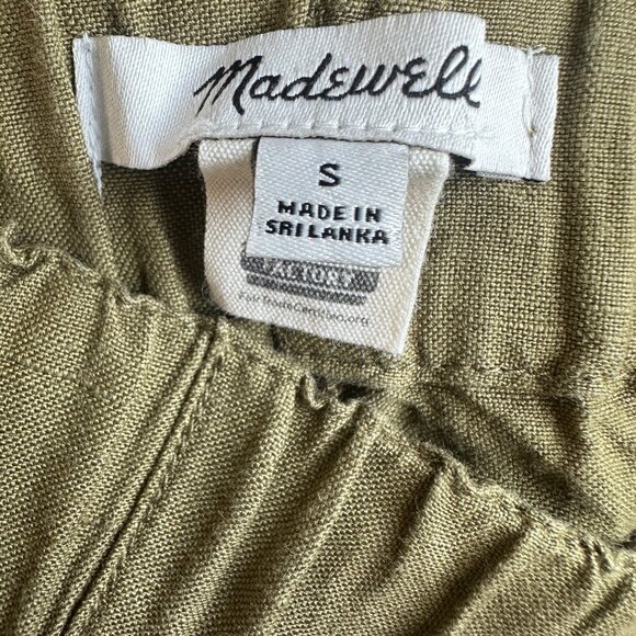 Madewell Women's Linen Blend Wide Leg Pant, Vintage Moss Green Size S - Picture 8 of 14
